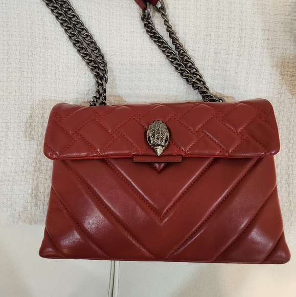 Kurt Geiger London Red Kensington Medium Leather Shoulder Crossbody Bag Purse - Picture 3 of 16